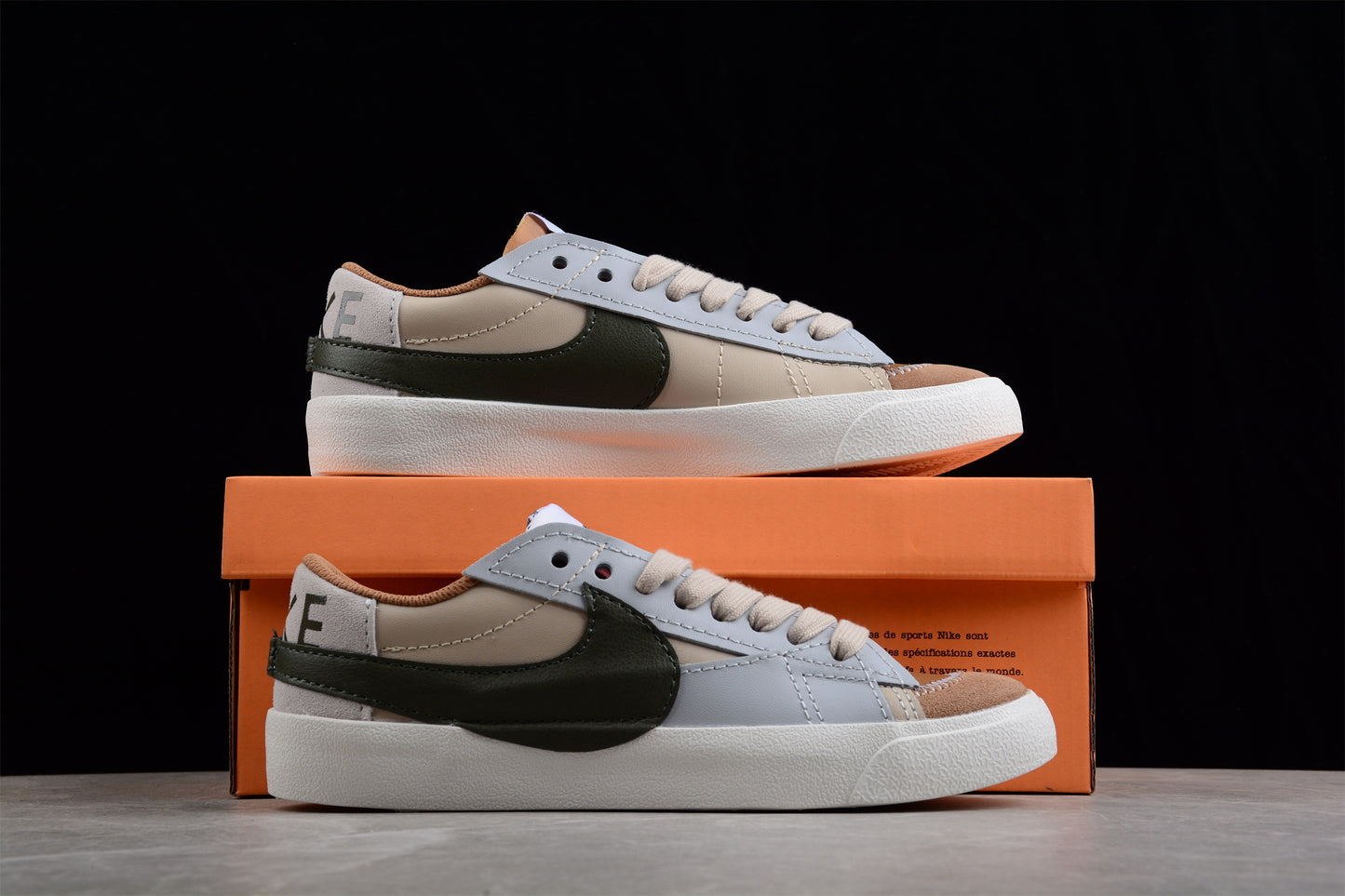 Blazer Low '77 beige y verde oliva