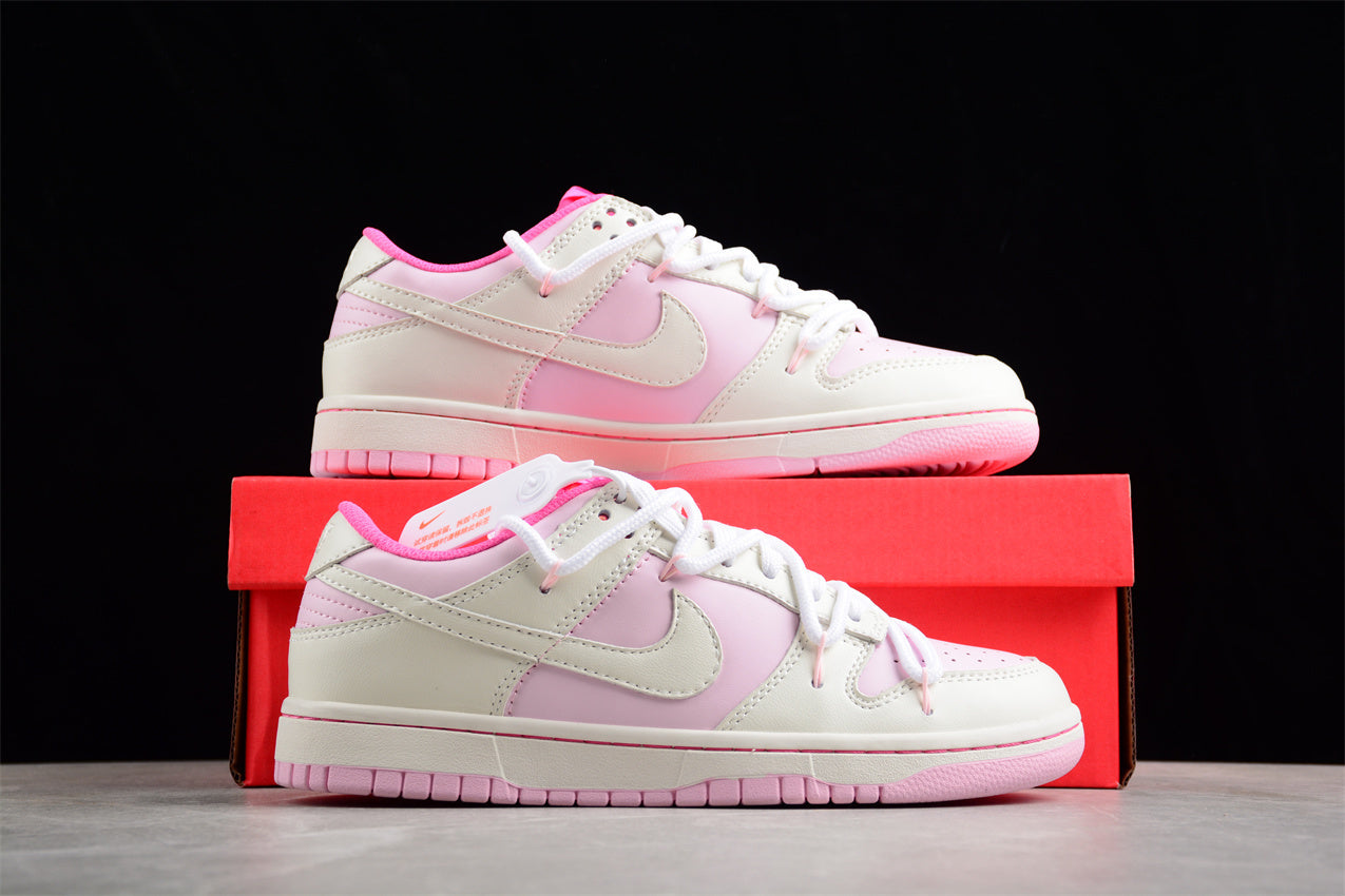 Dunk Low blanco y rosa pastel