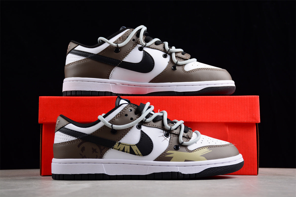 Dunk Low marrón, blanco y negro