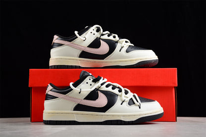 Dunk Low negro, crema y rosa pastel
