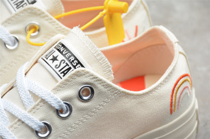 Chuck Taylor All Star Rainbow Plataforma Low blanco y crema