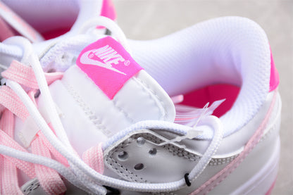 Dunk Low blanco, rosa y negro