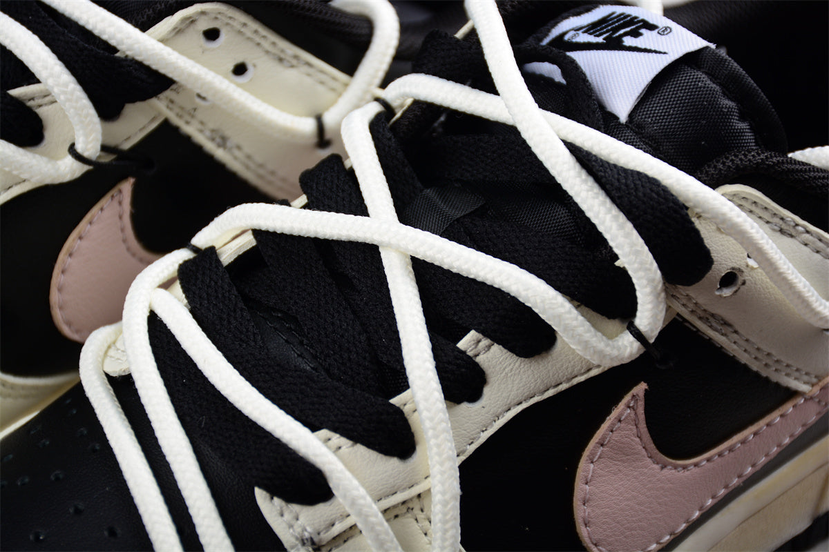 Dunk Low negro, crema y rosa pastel