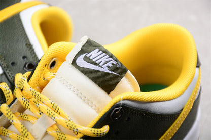 Dunk Low blanco, verde y amarillo