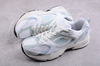 NB 530 blanco y verde menta