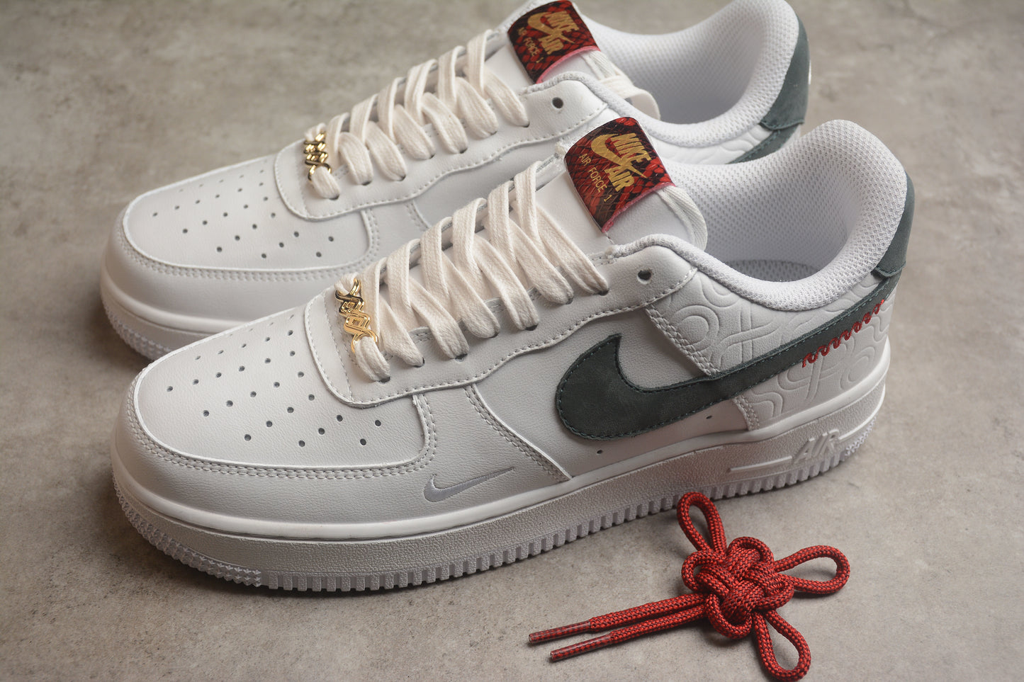 Air Force 1 Low blanco y verde oscuro