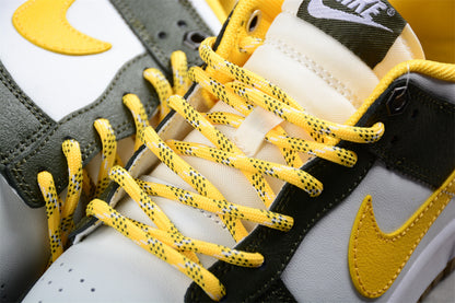 Dunk Low blanco, verde y amarillo