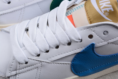 Blazer Low '77 blanco, verde y azul