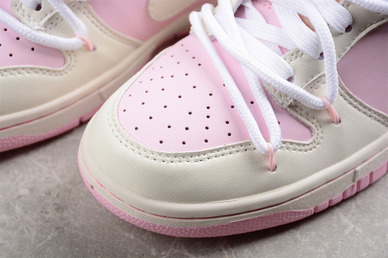Dunk Low blanco y rosa pastel