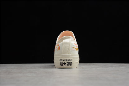 Chuck Taylor All Star Rainbow Plataforma Low blanco y crema