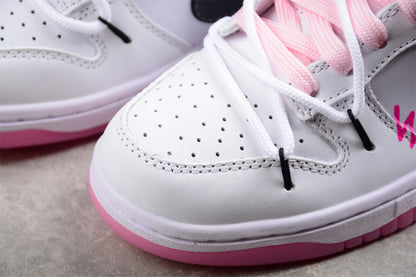 Dunk Low blanco, rosa y negro