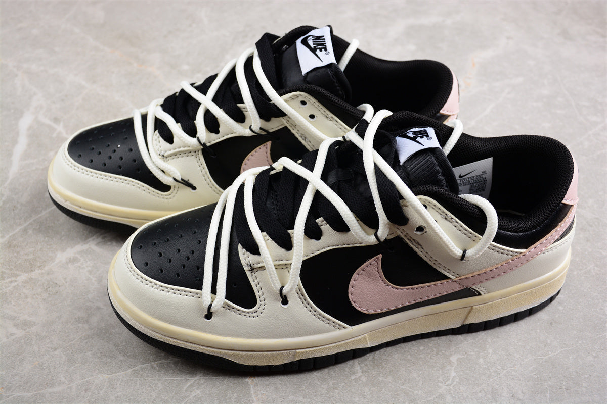 Dunk Low negro, crema y rosa pastel