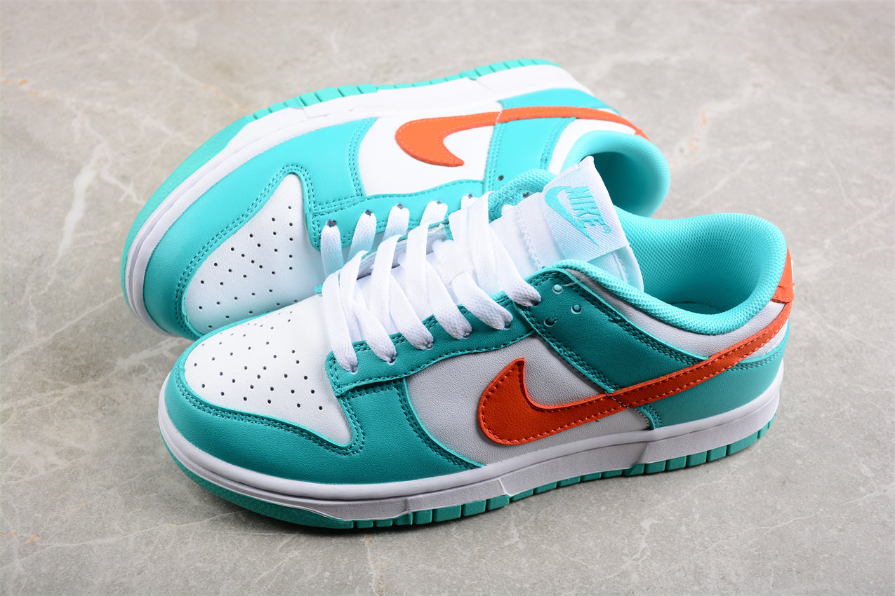 Dunk Low blanco, celeste y naranja