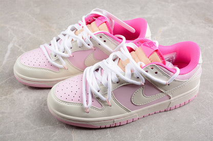 Dunk Low blanco y rosa pastel