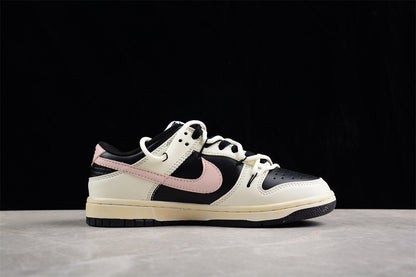 Dunk Low negro, crema y rosa pastel