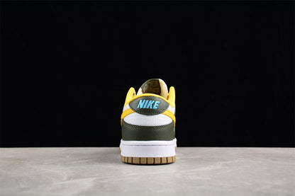 Dunk Low blanco, verde y amarillo
