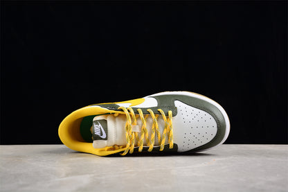 Dunk Low blanco, verde y amarillo