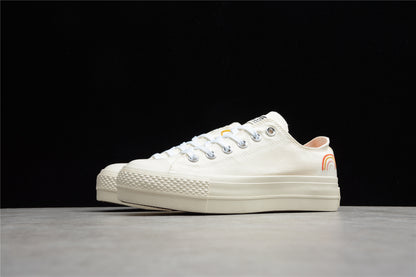 Chuck Taylor All Star Rainbow Plataforma Low blanco y crema