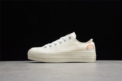 Chuck Taylor All Star Rainbow Plataforma Low blanco y crema