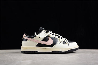 Dunk Low negro, crema y rosa pastel