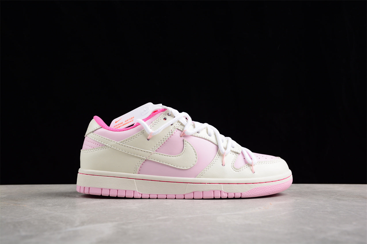 Dunk Low blanco y rosa pastel