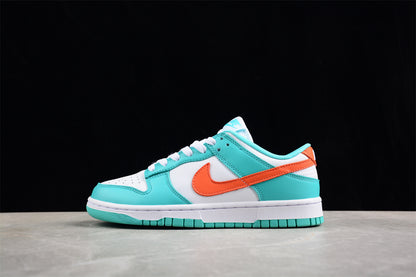 Dunk Low blanco, celeste y naranja