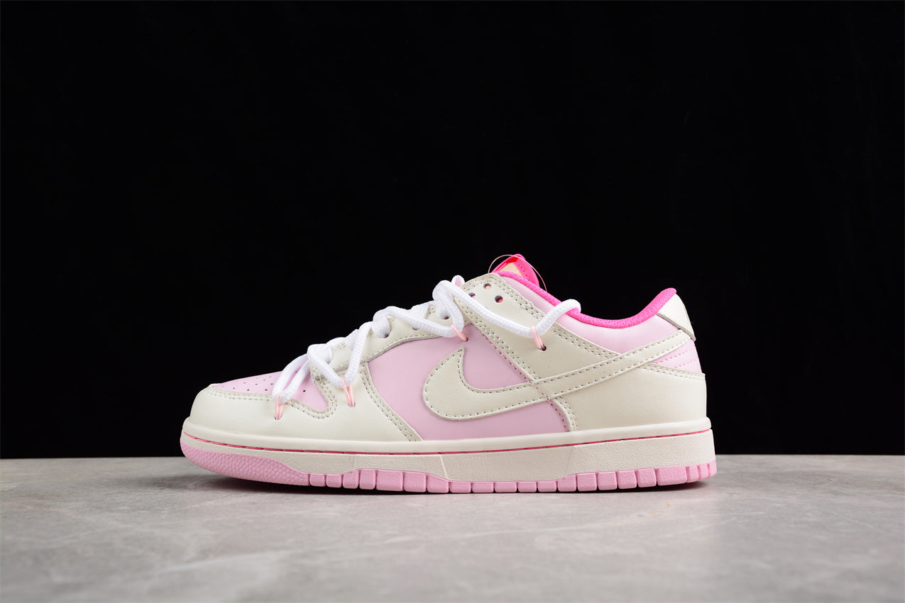 Dunk Low blanco y rosa pastel