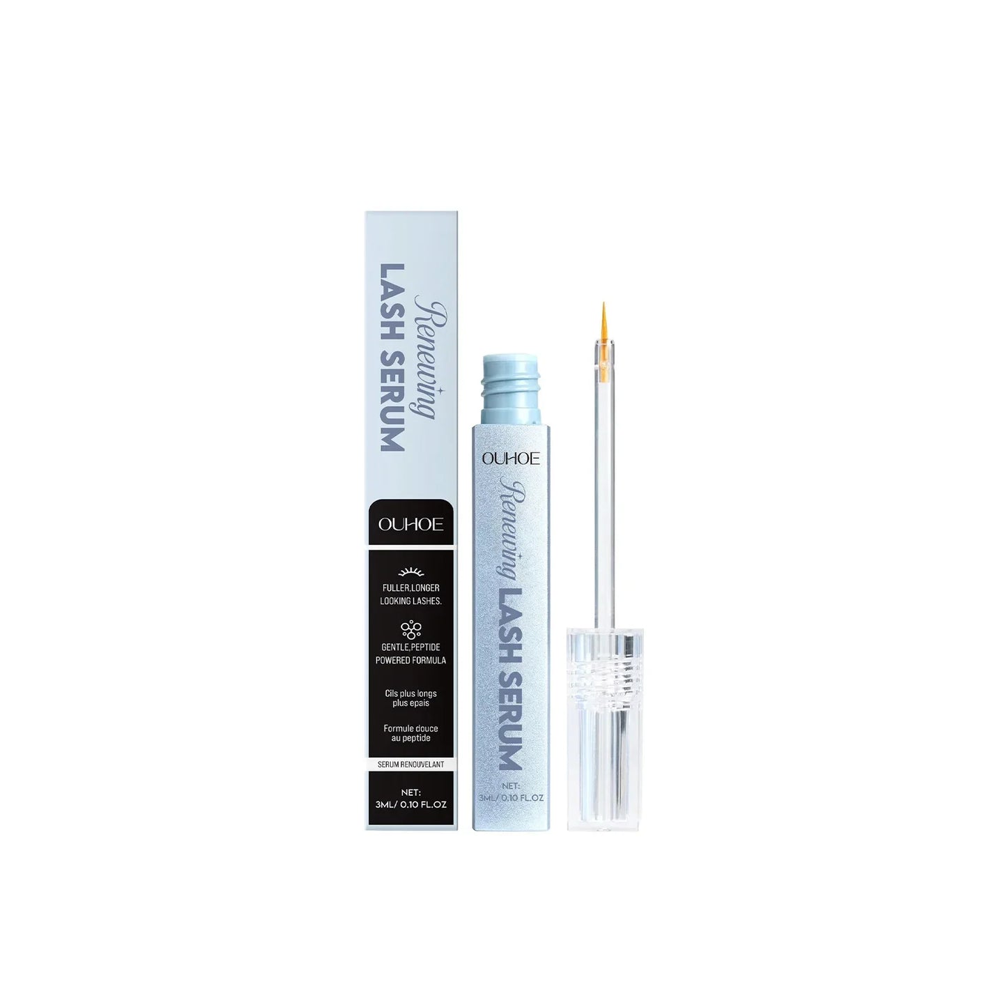 OUHOE Mascara Gentle Moisturizing Long Lasting Natural Looking Lashes Daily Portable Non Smudging Care Solution